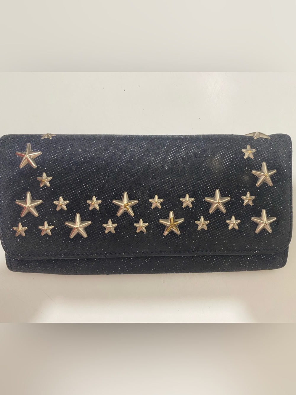 Jimmy CHOO Star-Studded Wallet Clutch with Gold Accents